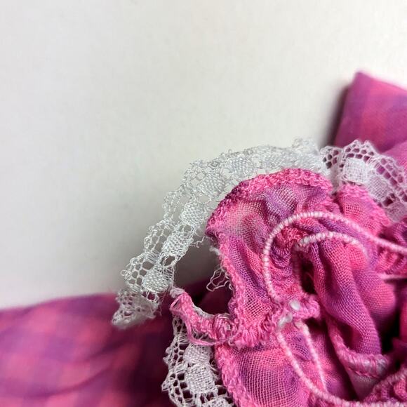 Vintage Bryan Dress Girls Size 18m Pink Semi Sheer Plaid Frilly Twirly - Picture 7 of 8